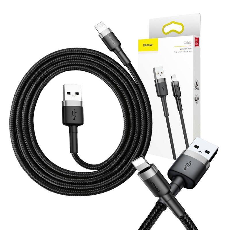 Baseus Καλώδιο USB σε Lightning Cafule 2.4A 1m (Γκρι/Μαύρο)