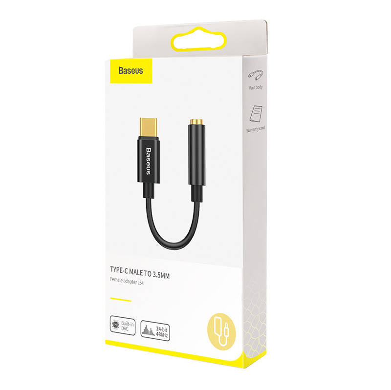 Baseus Μετατροπέας Ήχου USB-C σε Mini Jack 3.5mm L54 (Μαύρο)