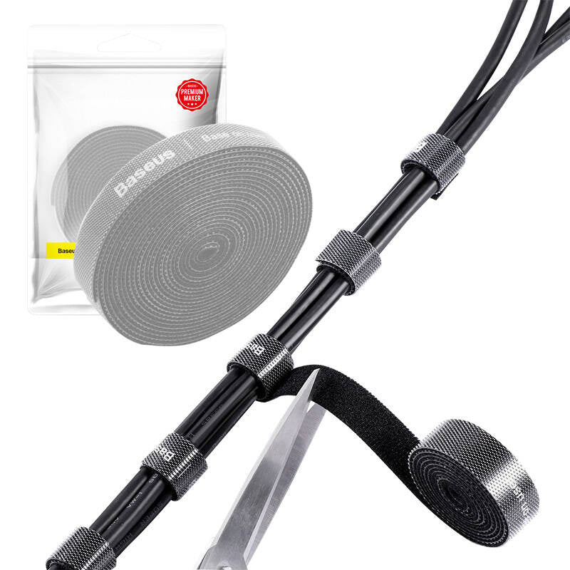 Baseus Δεματική Ταινία Καλωδίων Velcro Rainbow Circle Straps 3m (Γκρι)