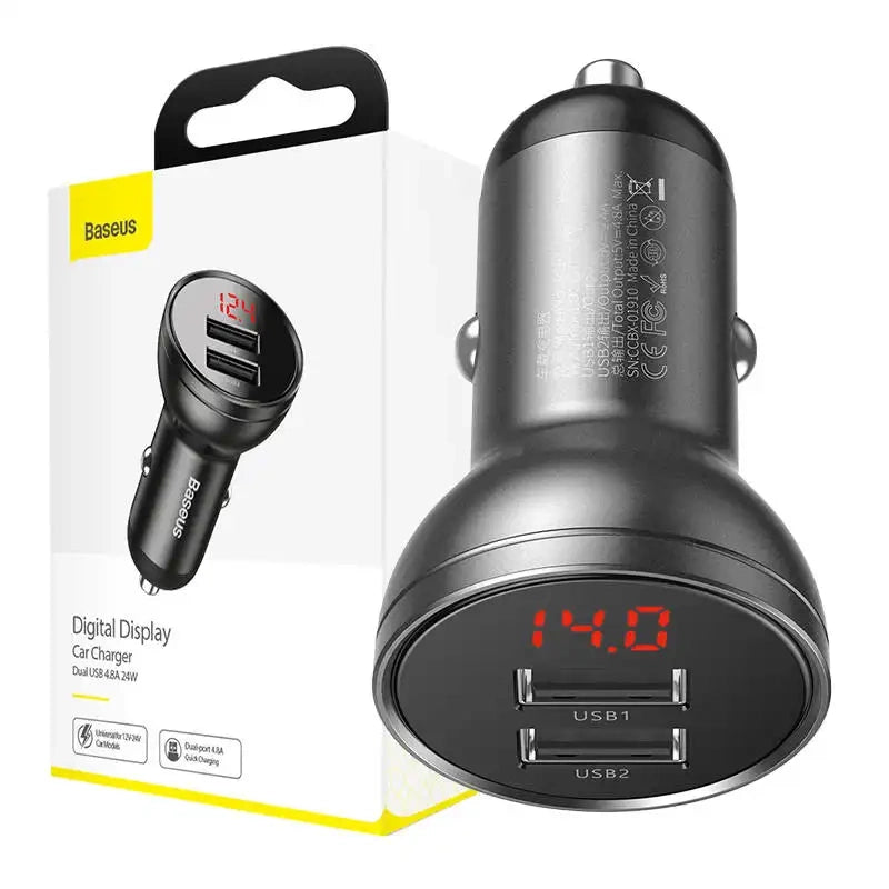 Baseus Φορτιστής Αυτοκινήτου 2xUSB 4.8A 24W (Μαύρο)