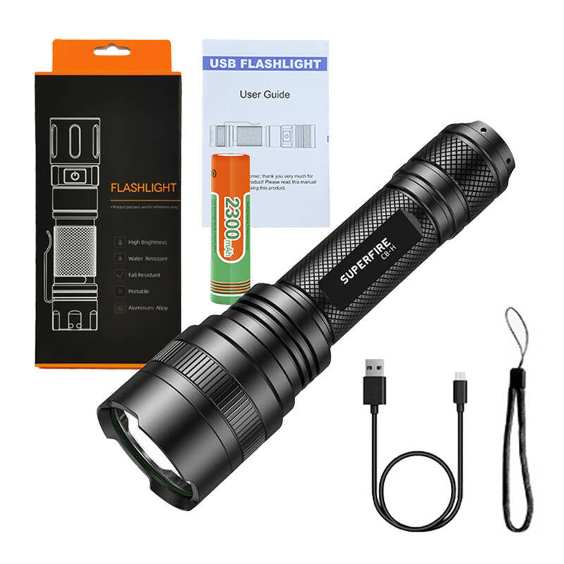 Φακός Superfire C8-H – 1200 lm, USB, 250 μ., 5 λειτουργίες