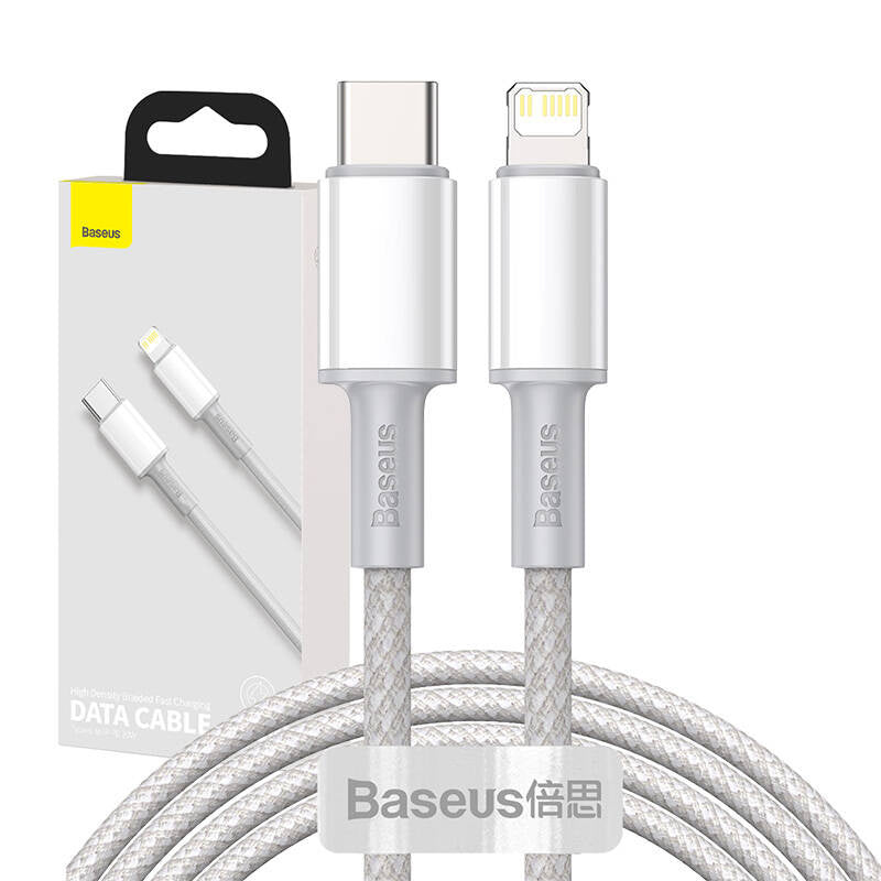 Baseus Καλώδιο USB-C σε Lightning High Density Braided, PD, 20W, 2m (Λευκό)