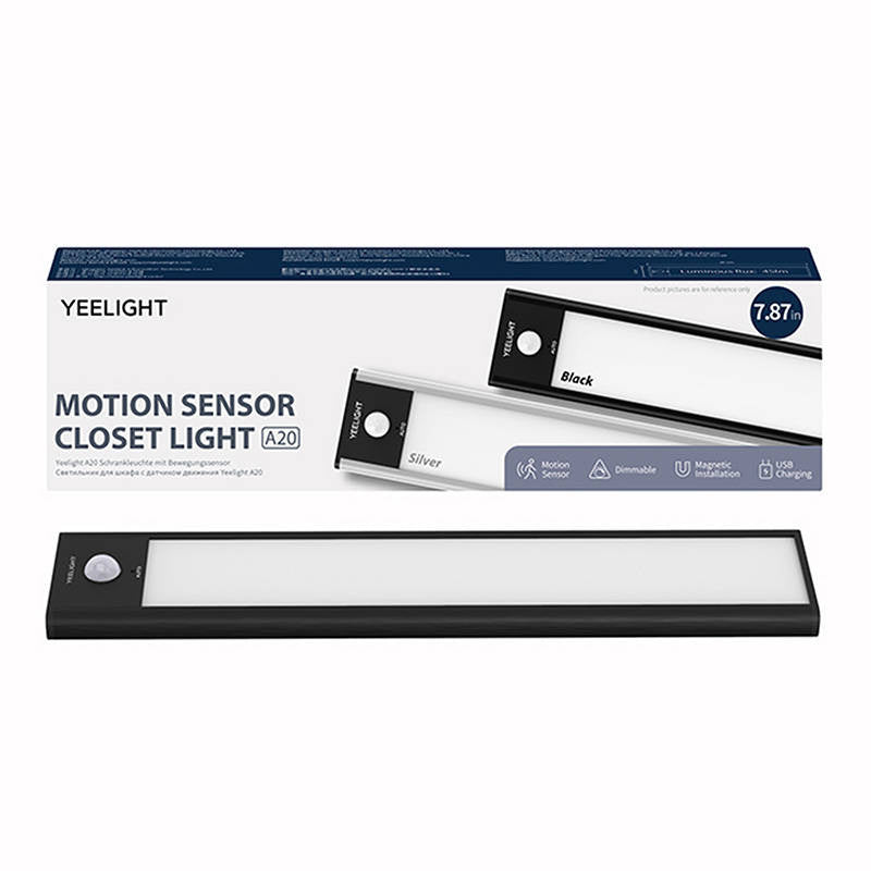 Yeelight Φωτιστικό Ντουλάπας/Ραφιών με Αισθητήρα Κίνησης 20cm 2700K (Μαύρο)