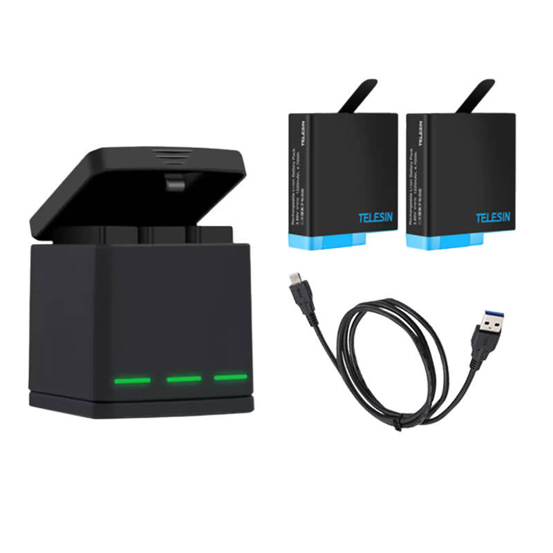 3-slot charger box Telesin for GoPro Hero 5/6/7/8 + 2 batteries (GP-BNC-801)