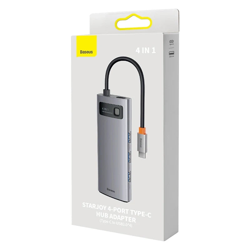 Baseus Hub 4σε1 Metal Gleam Series, USB-C σε 4xUSB 3.0 (Γκρι)