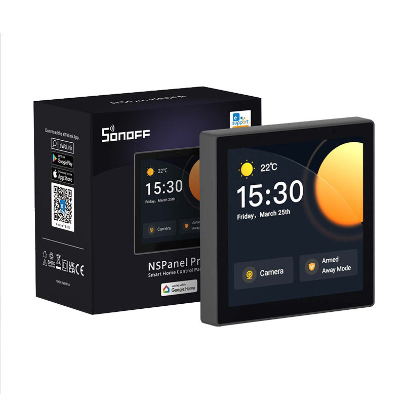 Sonoff Έξυπνος Διακόπτης Τοίχου Χωνευτός Matter WiFi/Bluetooth/ZigBee NSPanel Pro (Μαύρο)