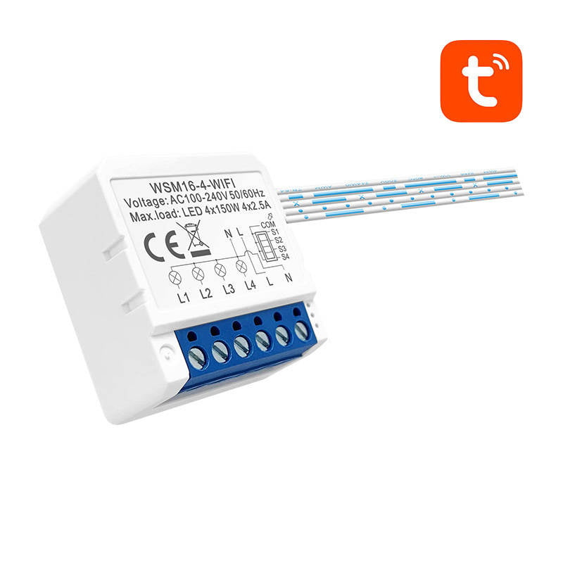 Avatto Έξυπνος Ενδιάμεσος Διακόπτης WiFi WSM16-W4 TUYA (Λευκό)