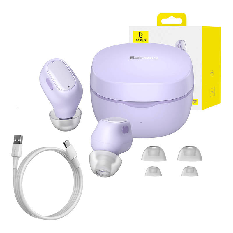 Baseus Ασύρματα Ακουστικά TWS Bowie WM01 (Λιλά)
