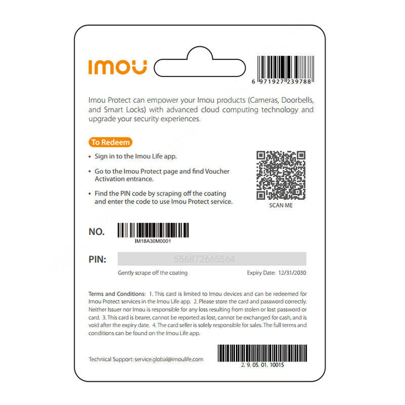 IMOU Κάρτα Δώρου Protect Plus (Ετήσιο Πρόγραμμα)