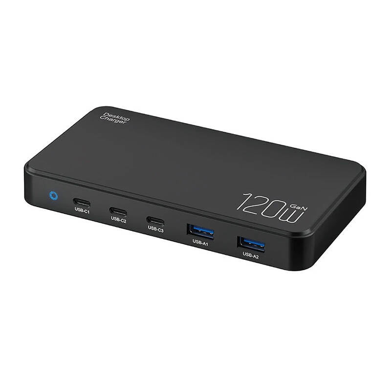 Blitzwolf Φορτιστής BW-i100 GaN 5σε1 120W (Μαύρο)
