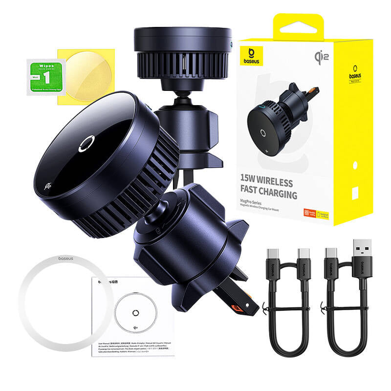 Baseus Βάση Κινητού για το Αυτοκίνητο με Ασύρματο Φορτιστή MagPro 15W Qi2.0 (Μαύρο)