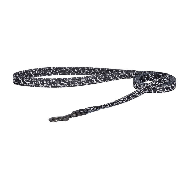 Dog set Dogness harness and leash (Black and white)