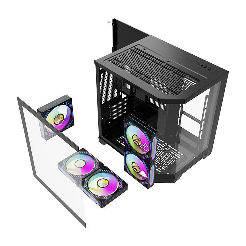 Darkflash Computer Case FT350 + 5 aRGB fans (black)
