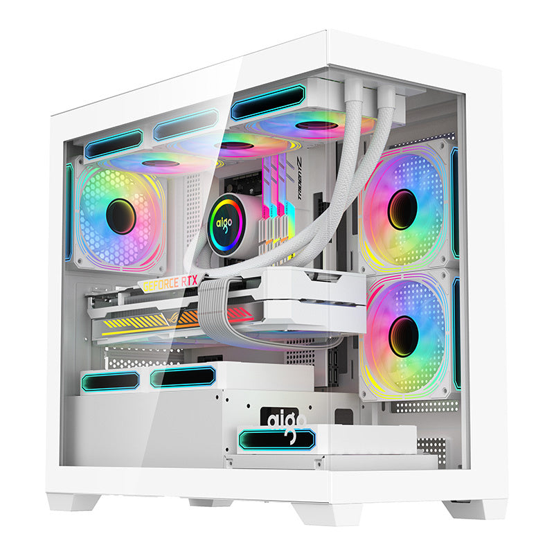 Darkflash Computer Case C218M + 6 ARGB fans (White)