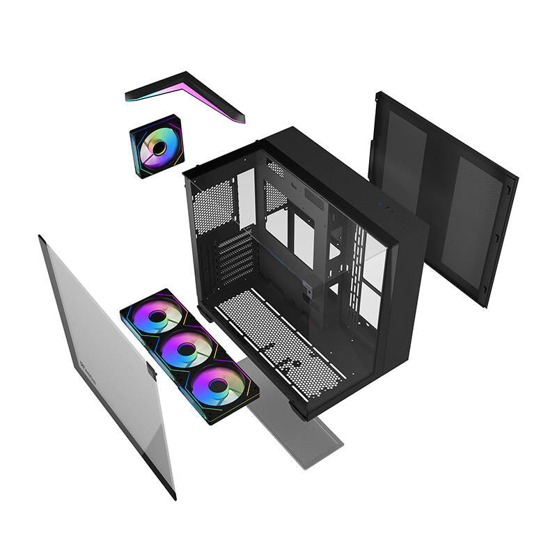Darkflash Computer Case TH285 4 fans (Black)