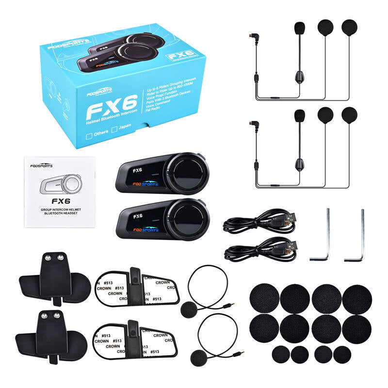 Headset intercom Fodsports FX6 2 pack (black)