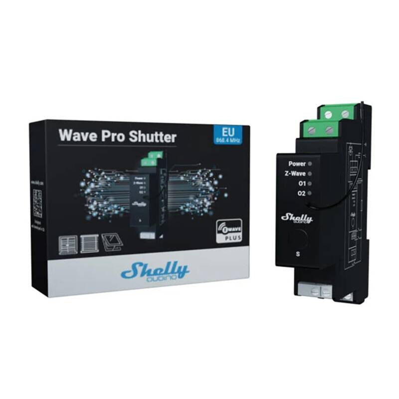 DIN rail relay with energy measurement Shelly Qubino Wave Pro Shutter