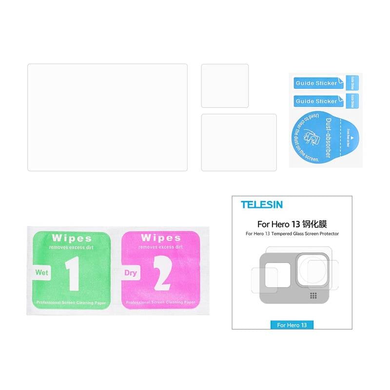3-in-1 Tempered Glass for GoPro Hero 13 Black Telesin (S6-FLM-07-TGP)