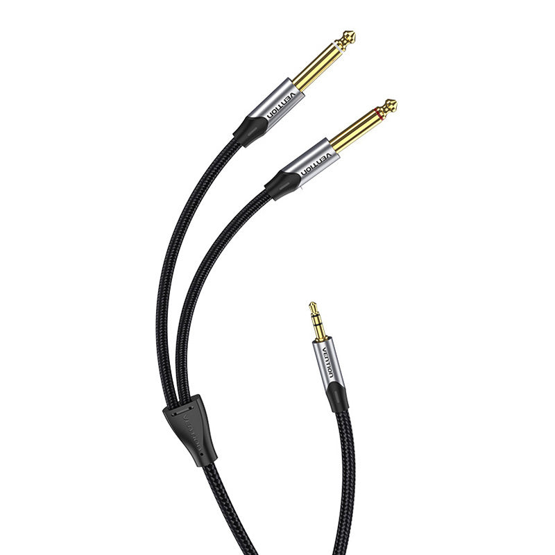 Audio cable 3.5mm male to 2x jack 6.35mm male Vention BARHL 10m
