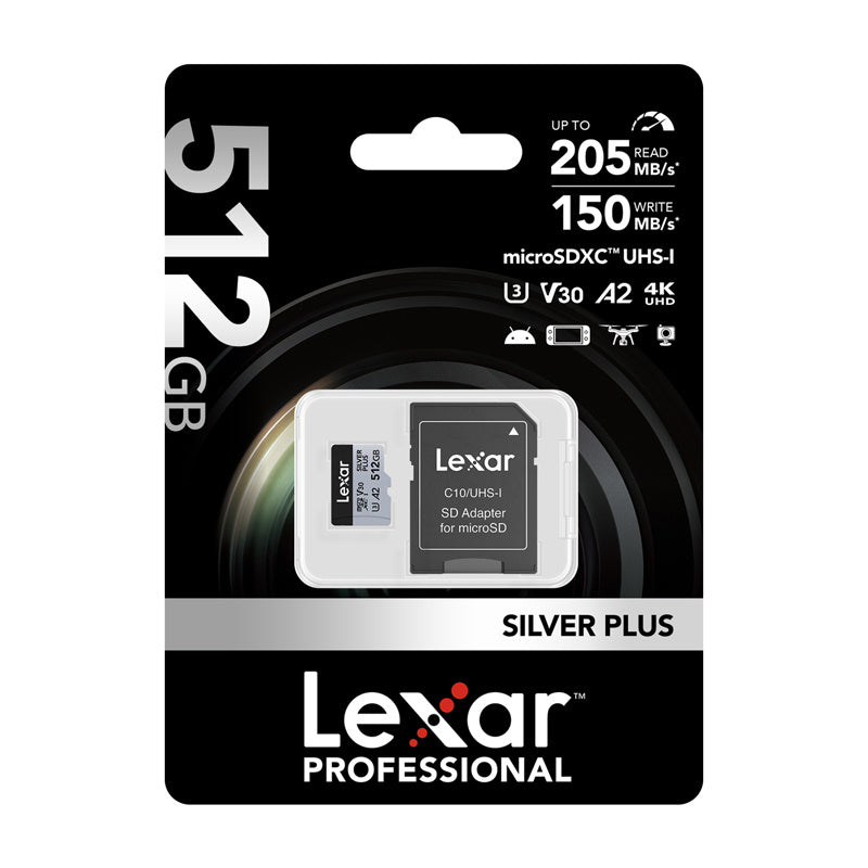Memory card Lexar High-Performance Silver Plus microSDXC 512GB + adapter