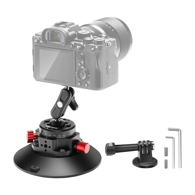 Neewer CA013 1/4 inch suction cup mount for sports cameras (DJI Action, GoPro, Insta360)
