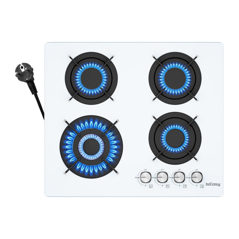 IsEasy Four-head glass gas stove-white style MGBG-604B