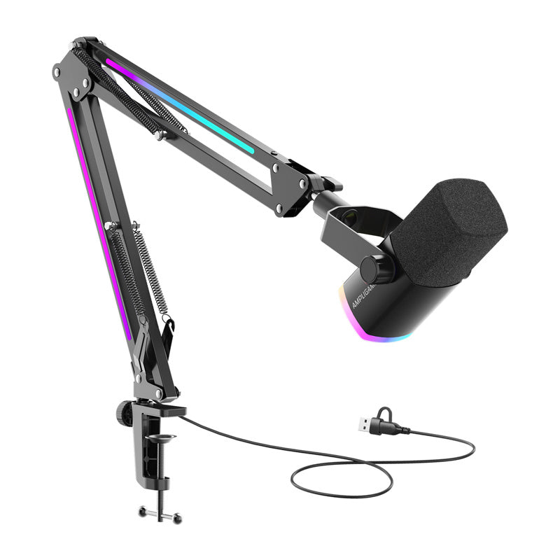Fifine Dynamic microphone AM8proT with boom arm (black)