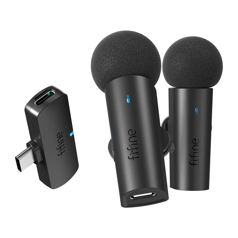 Fifine Wireless lavalier with 2 microphones M8 (black)