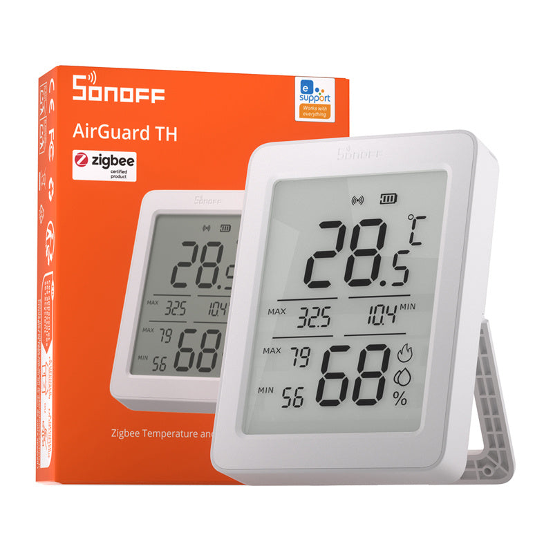 Temperature and Humidity Senso ZigBee LCD Sonoff AirGuard TH SNZB-02DR2