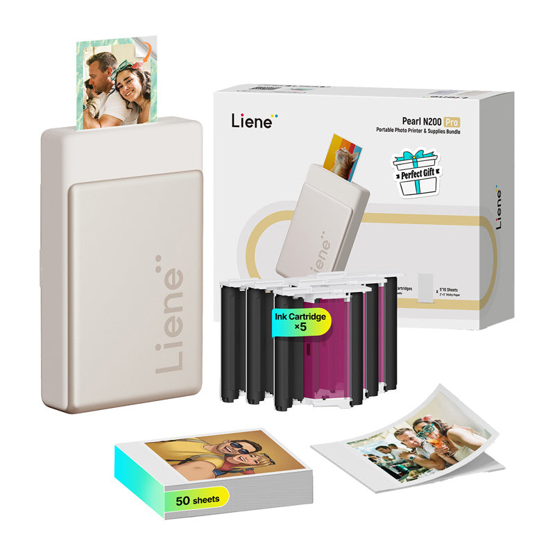 Liene Pearl N200 Pro 2x3 Inch Photo Printer, bundl