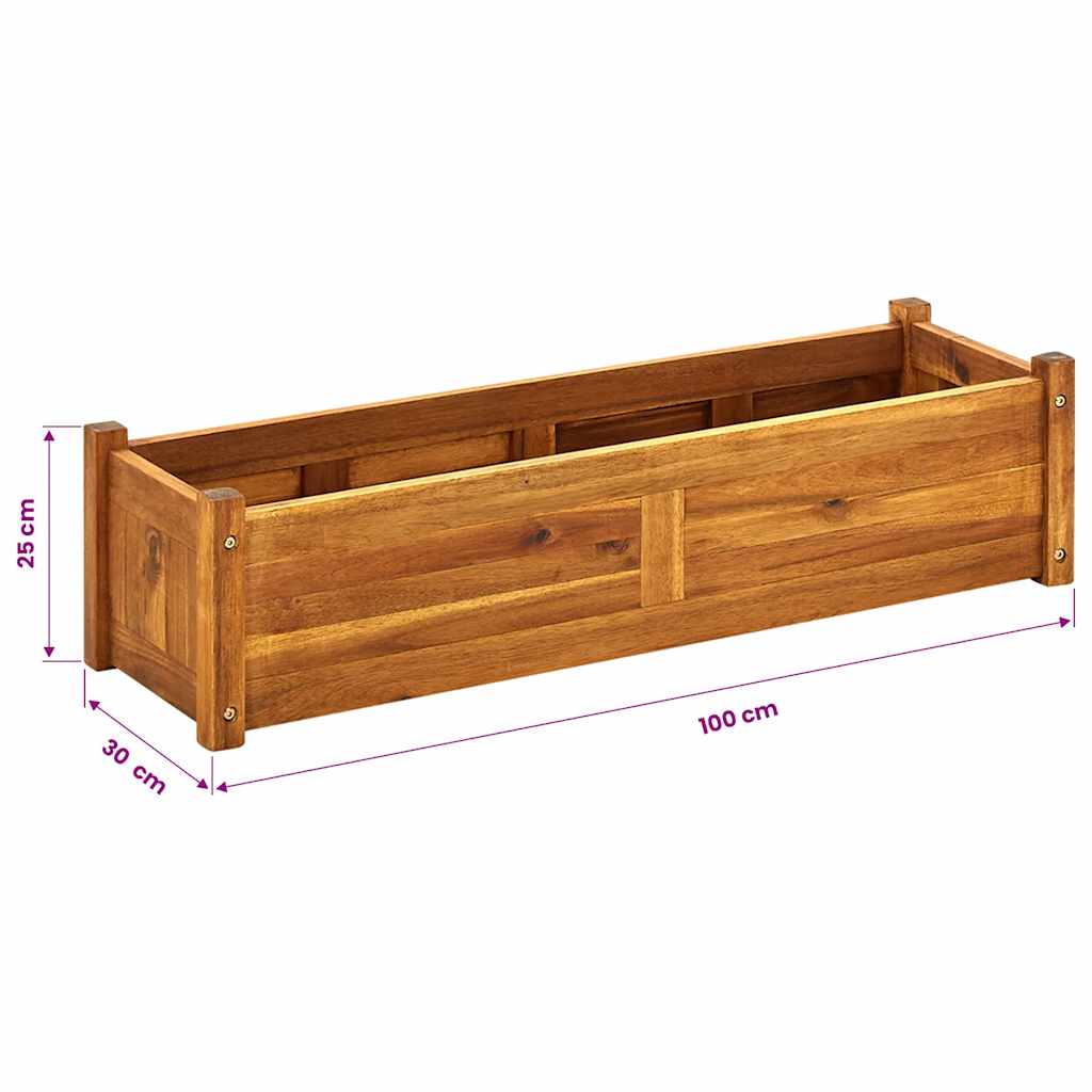 vidaXL Ζαρντινιέρα Υπερυψωμένη 100 x 30 x 25 εκ. από Ξύλο Ακακίας