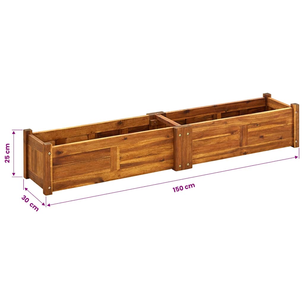 vidaXL Ζαρντινιέρα Υπερυψωμένη 150 x 30 x 25 εκ. από Ξύλο Ακακίας