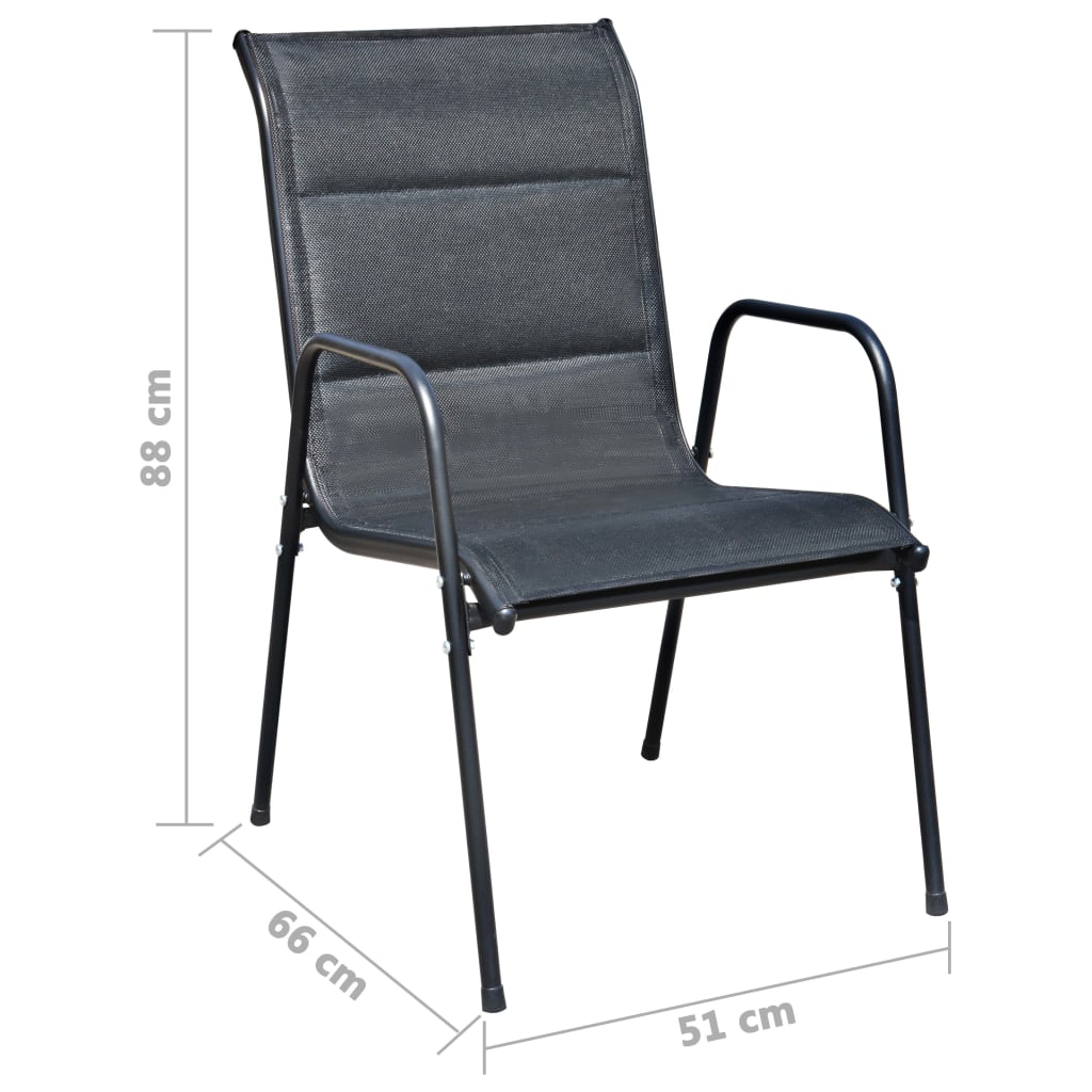 vidaXL Σετ Τραπεζαρίας Εξωτερικού Χώρου 9 Τεμαχίων Μαύρο Ατσάλινο