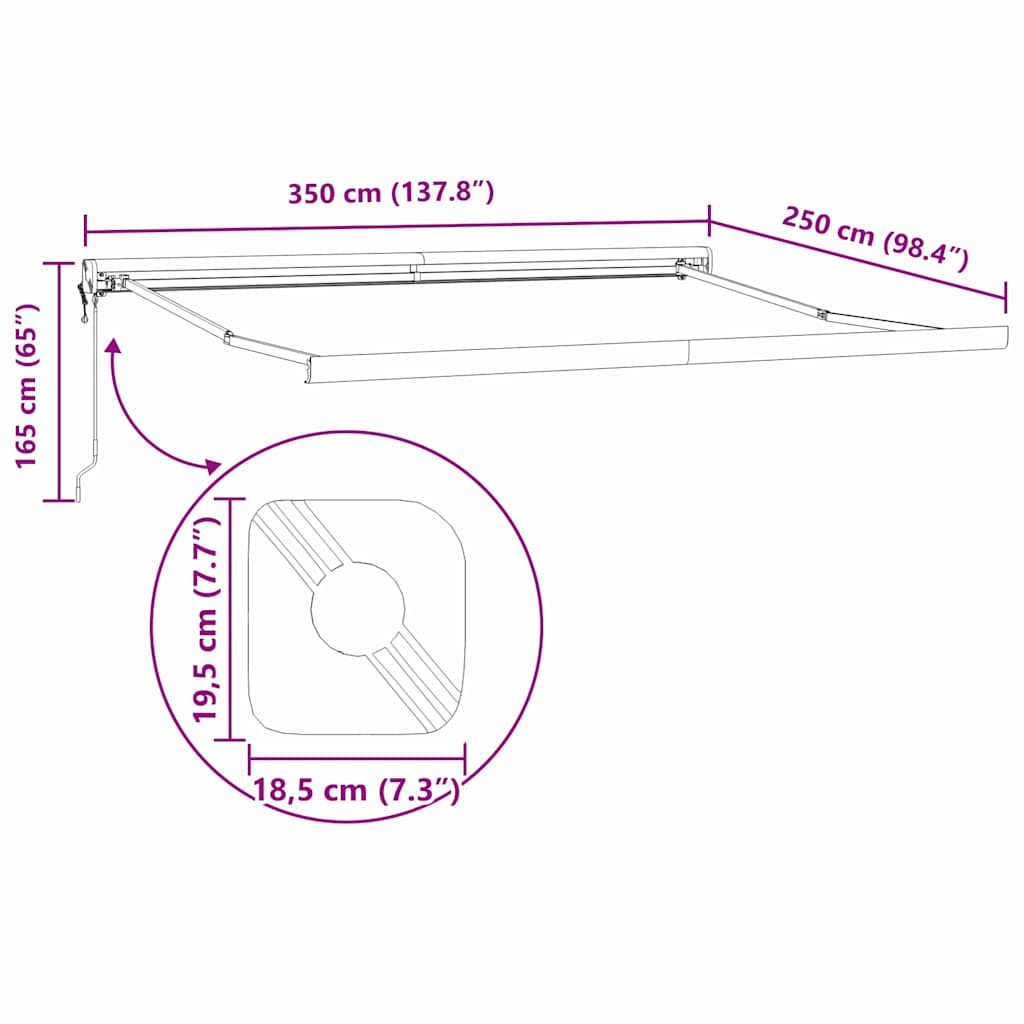 Αντιανεμικό Λευκό 3,5 x 2,5 μ Μέταλλο