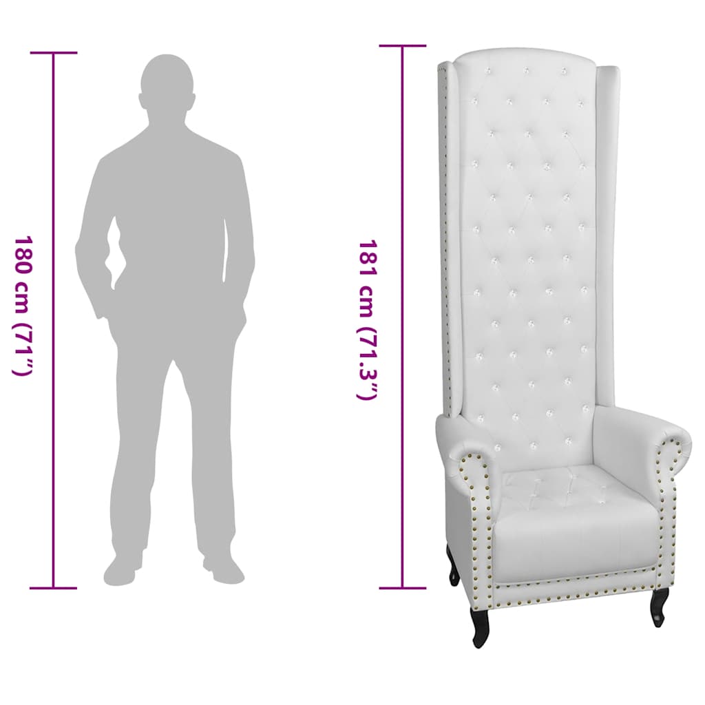 vidaXL Πολυθρόνα με Ψηλή Πλάτη Λευκή από Συνθετικό Δέρμα