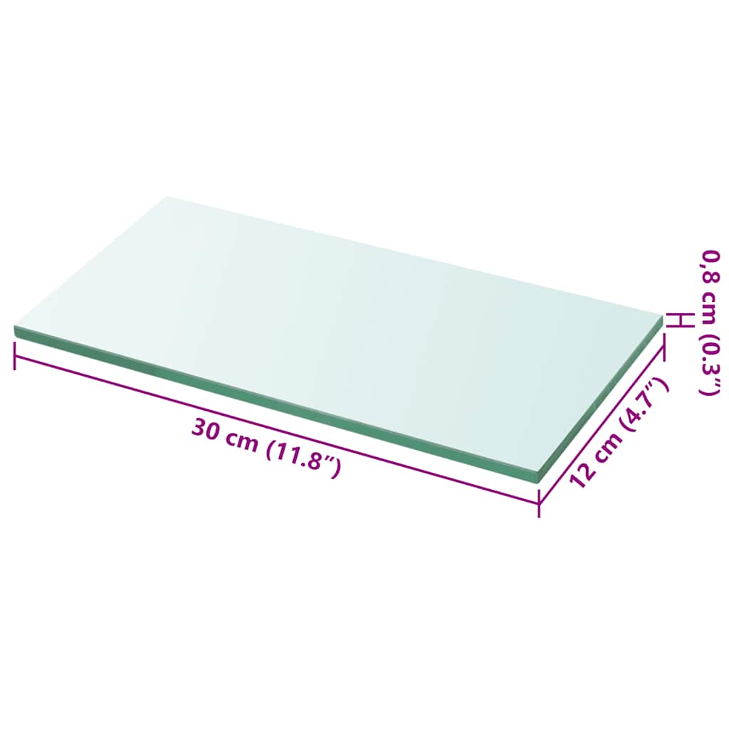 vidaXL Ράφι Πάνελ Διάφανο 30 x 12 εκ. Γυάλινο