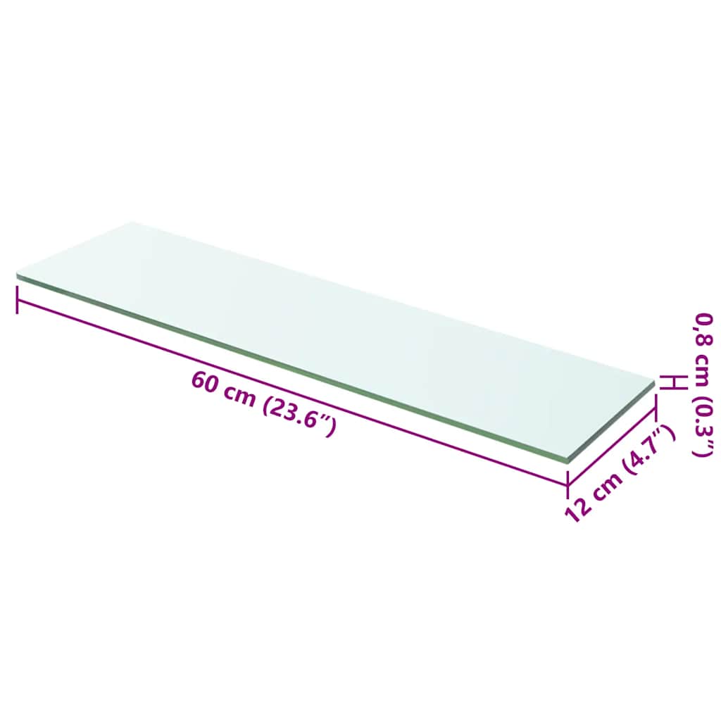 vidaXL Ράφι Πάνελ Διάφανο 60 x 12 εκ. Γυάλινο