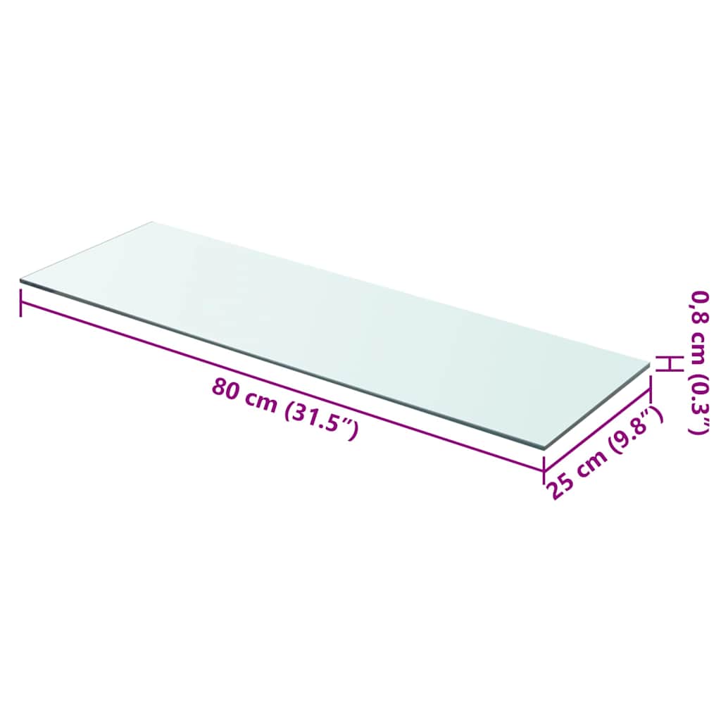 vidaXL Ράφι Πάνελ Διάφανο 80 x 25 εκ. Γυάλινο