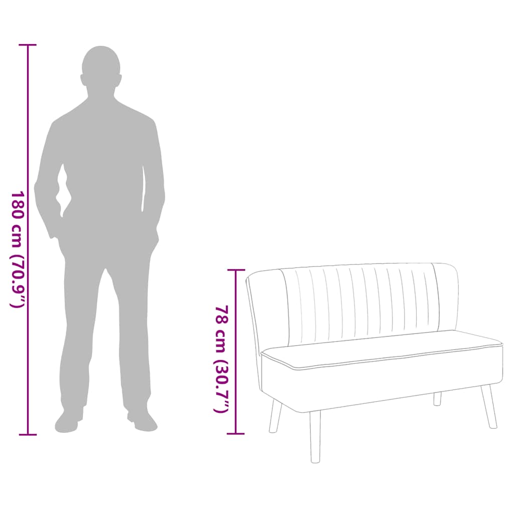 vidaXL Καναπές Σκούρο Γκρι 117 x 55,5 x 77 εκ. Υφασμάτινος