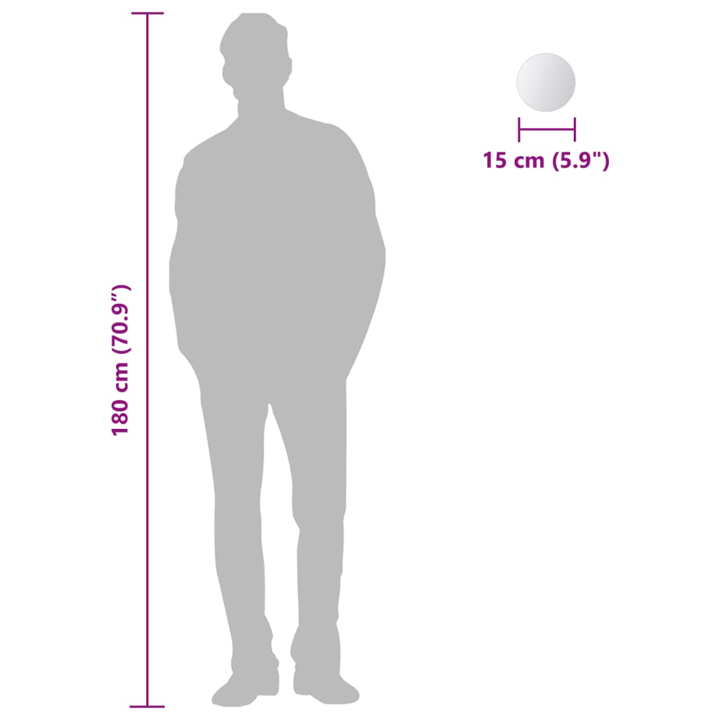 vidaXL Πλακάκια Καθρέφτη Στρογγυλά 8 τεμ. από Γυαλί