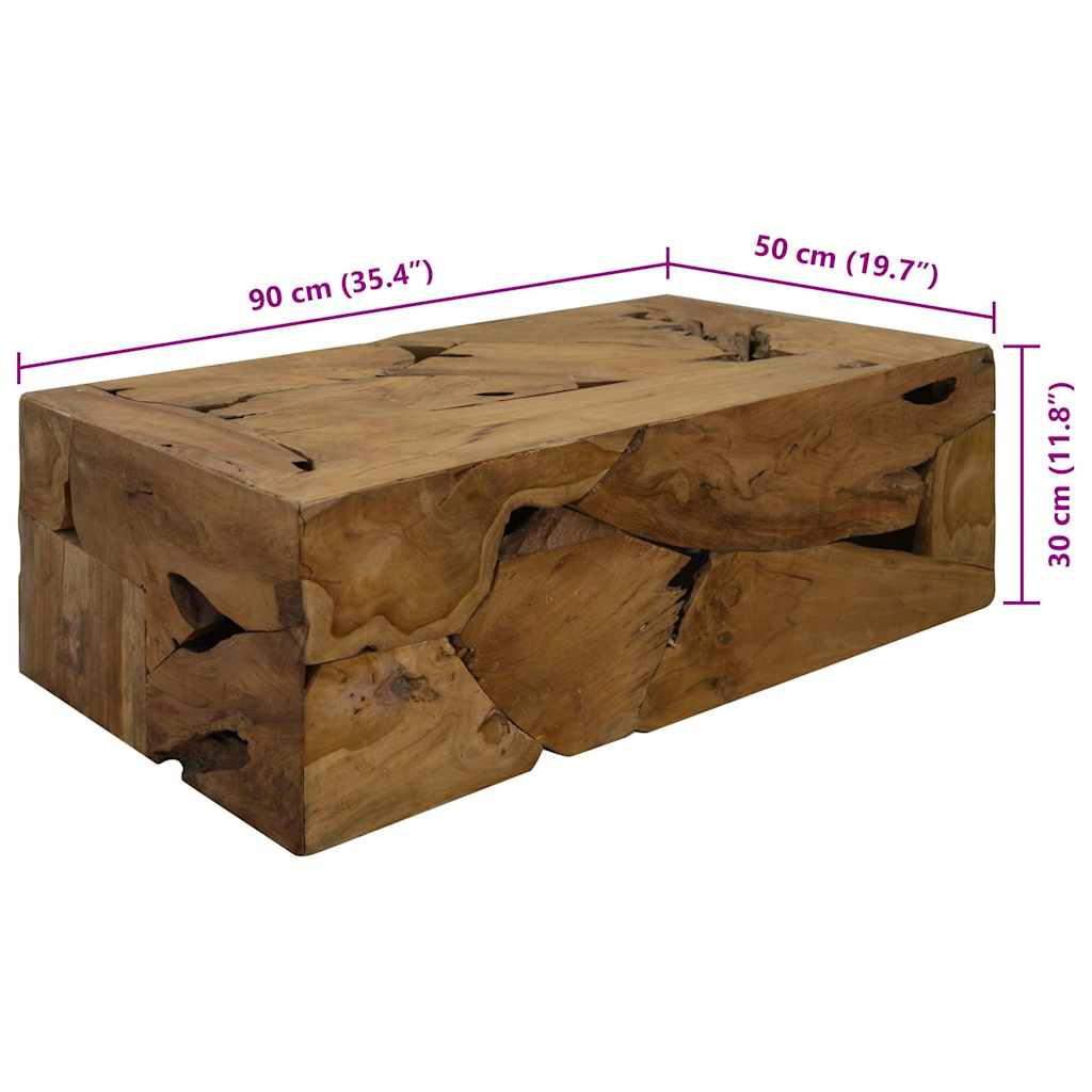 vidaXL Τραπεζάκι Σαλονιού Καφέ 90 x 50 x 30 εκ. από Αληθινό Ξύλο Teak