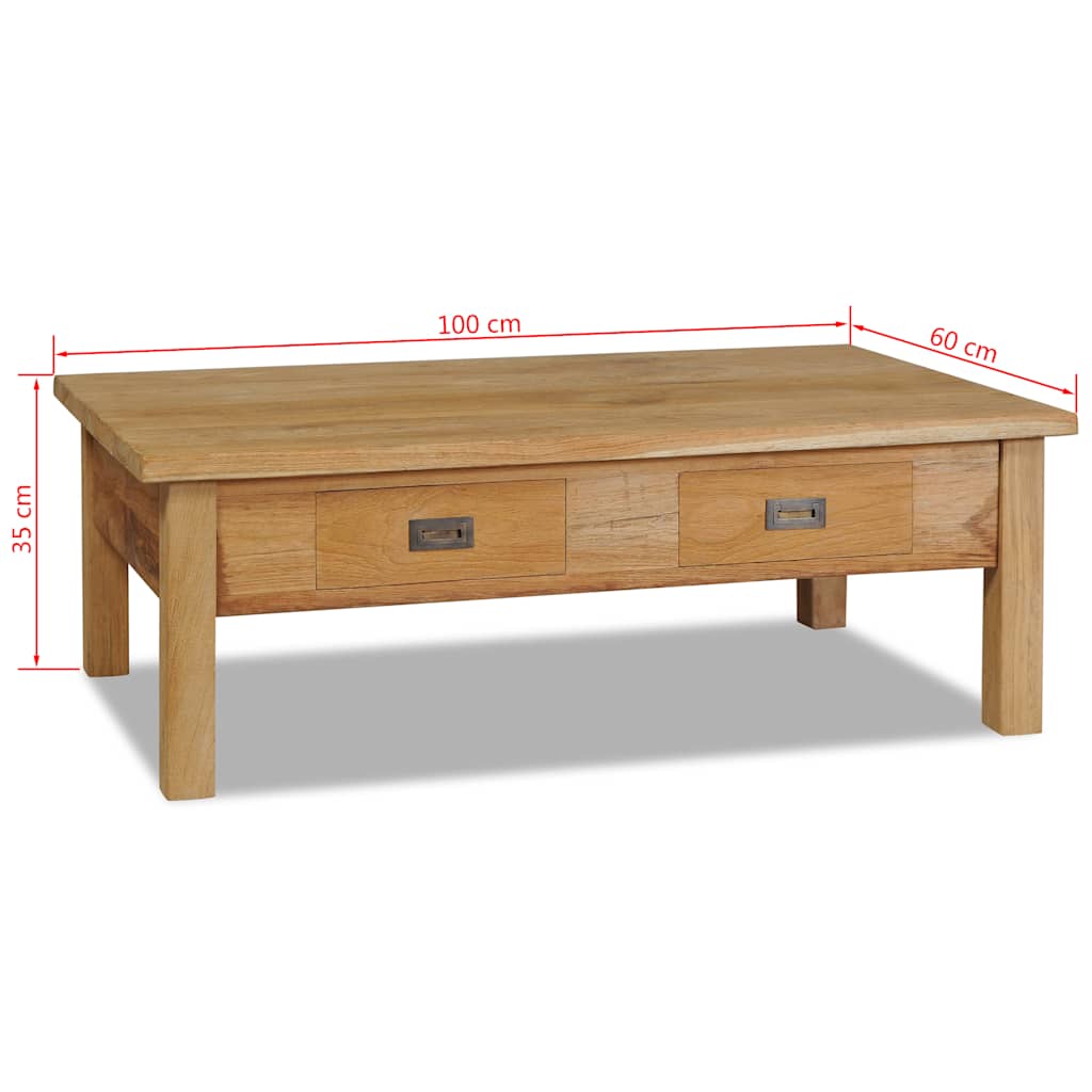 vidaXL Τραπέζι Σαλονιού 110 x 60 x 35 εκ. από Μασίφ Ξύλο Teak