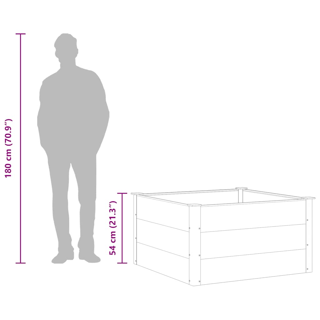 vidaXL Ζαρντινιέρα Υπερυψωμένη Γκρι 100 x 100 x 54 εκ. από WPC