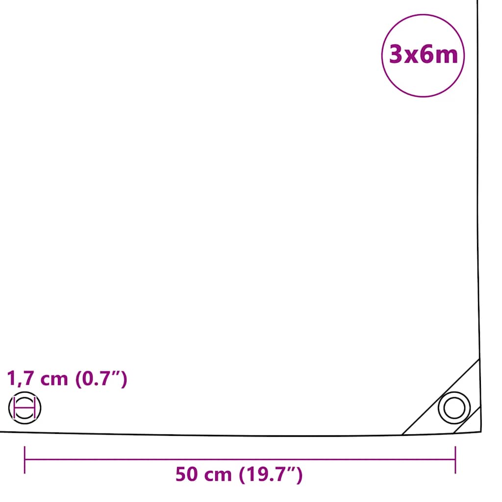 vidaXL Μουσαμάς 650 γρ./μ.² Πράσινος 3 x 6 μ.