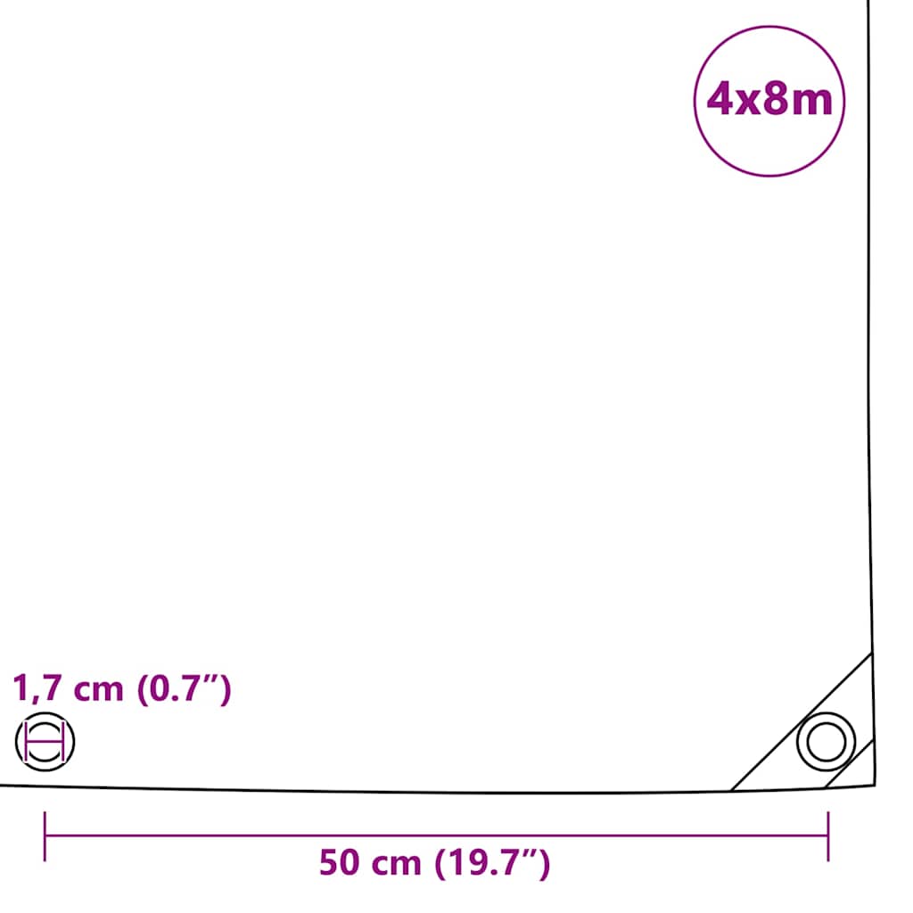 vidaXL Μουσαμάς 650 γρ./μ.² Μπλε 4 x 8 μ.