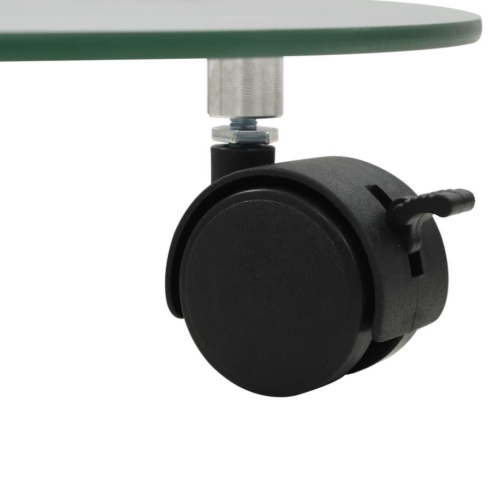 vidaXL Βάσεις Γλαστρών με Ρόδες 2 τεμ. Στρογγυλές 28 εκ. Ψημένο Γυαλί