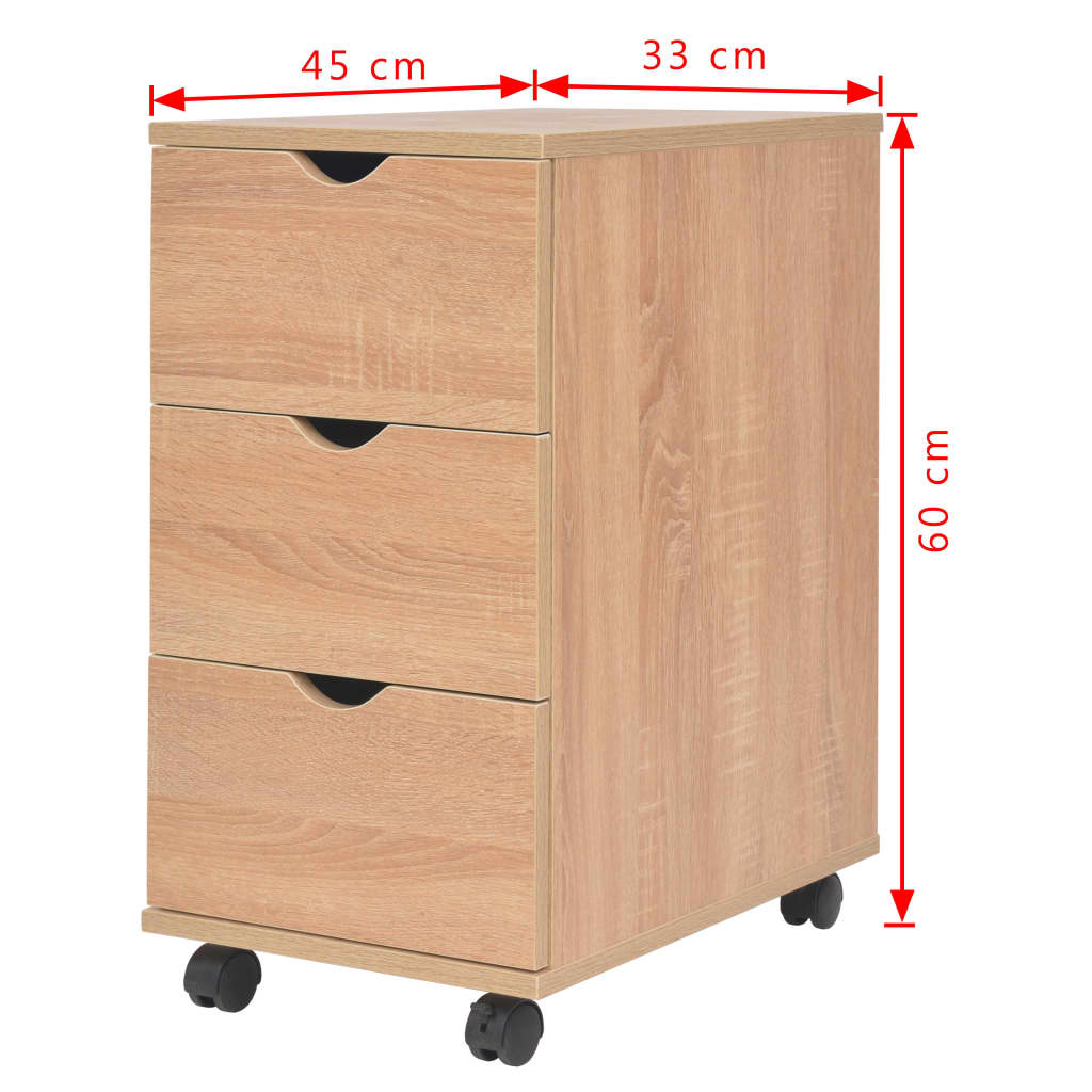 vidaXL Συρταριέρα Χρώμα Δρυός 33 x 45 x 60 εκ.