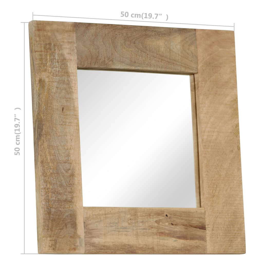 vidaXL Καθρέφτης 50 x 50 εκ. από Μασίφ Ξύλο Μάνγκο