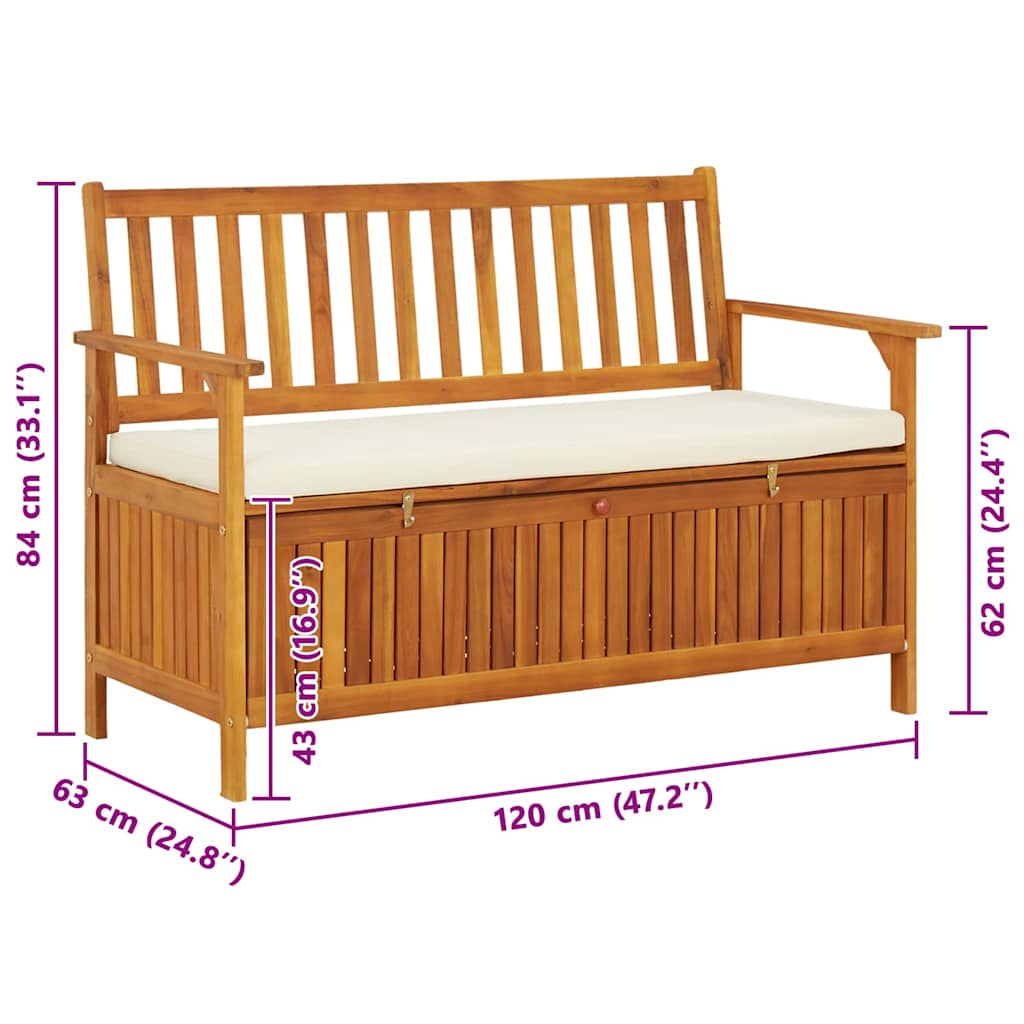 vidaXL Παγκάκι Κήπου με Αποθηκευτικό Χώρο 120x63x84 εκ. Ξύλο Ακακίας