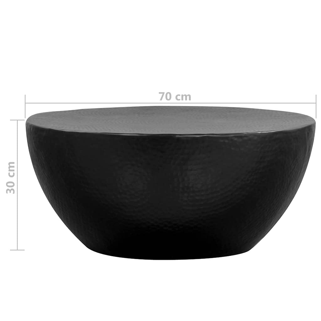 vidaXL Τραπεζάκι Σαλονιού Hammered Μαύρο 70 x 30 εκ. από Αλουμίνιο